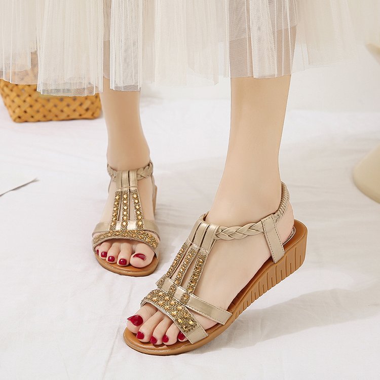 Crystal Comfort Open-Toe Orthopaedic Sandals