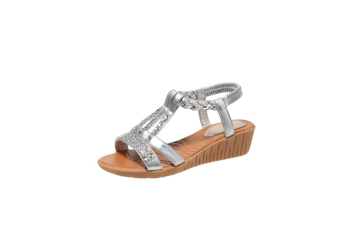 Crystal Comfort Open-Toe Orthopaedic Sandals