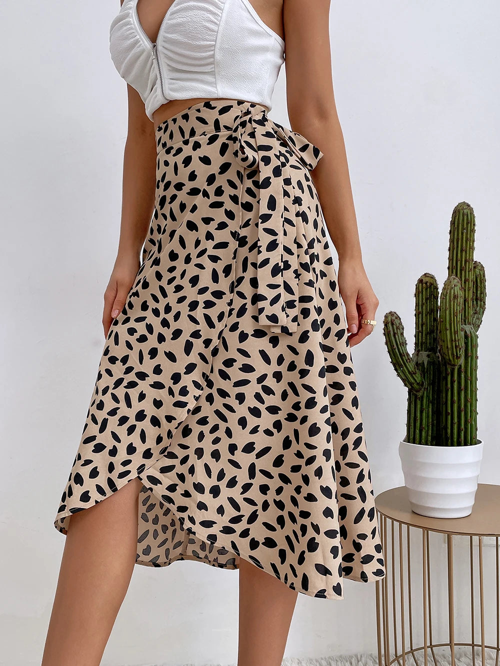 High Waist Boho Casual Print Skirt