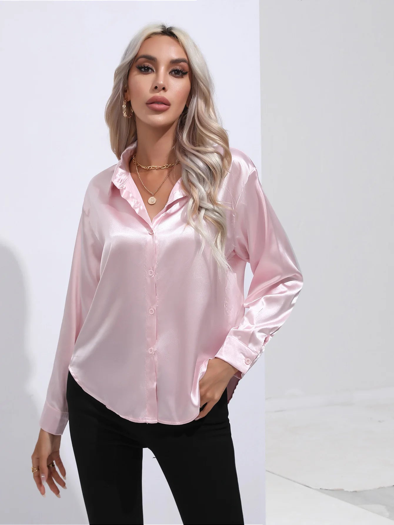 Opulent Satin Long Sleeve Shirt