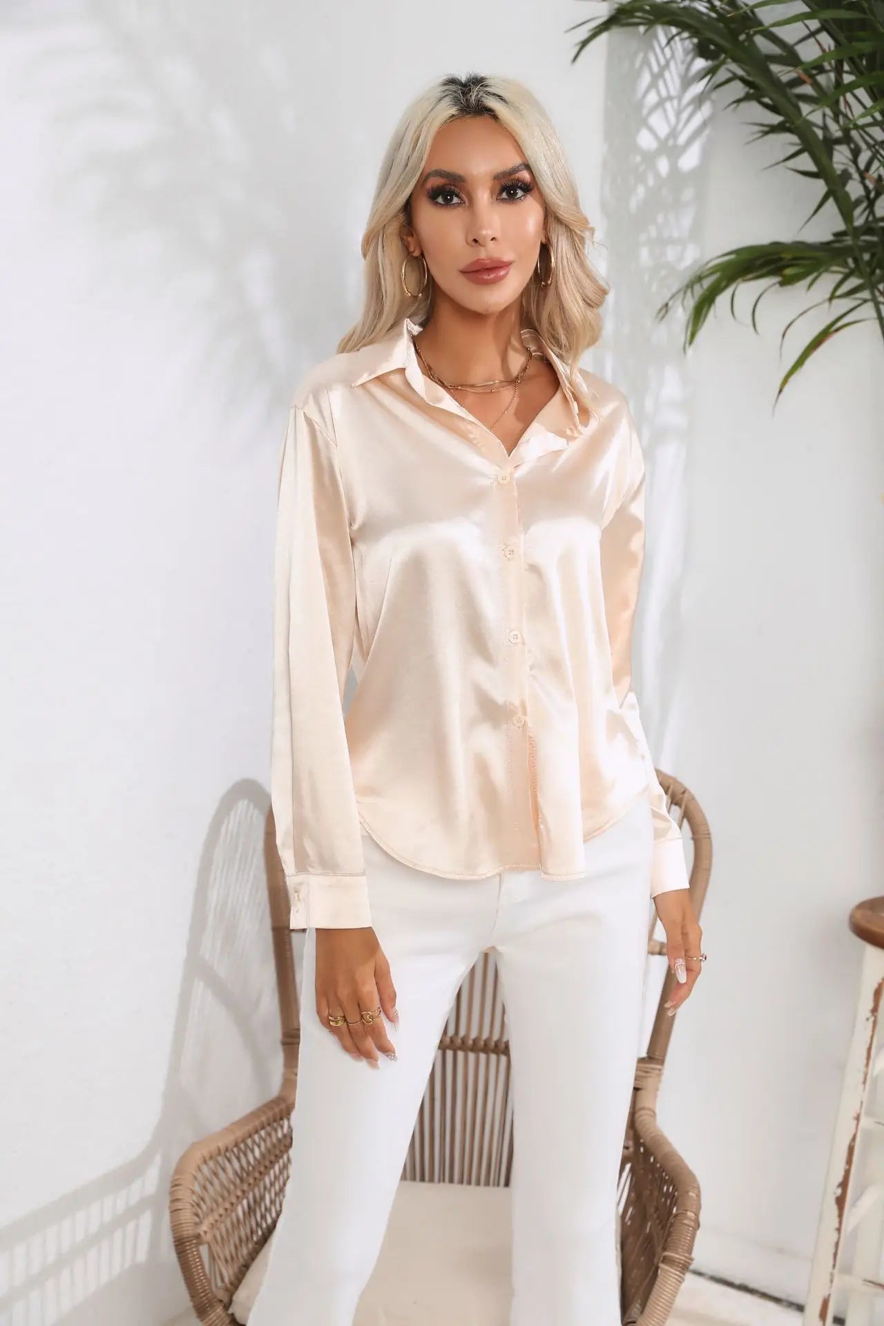 Opulent Satin Long Sleeve Shirt