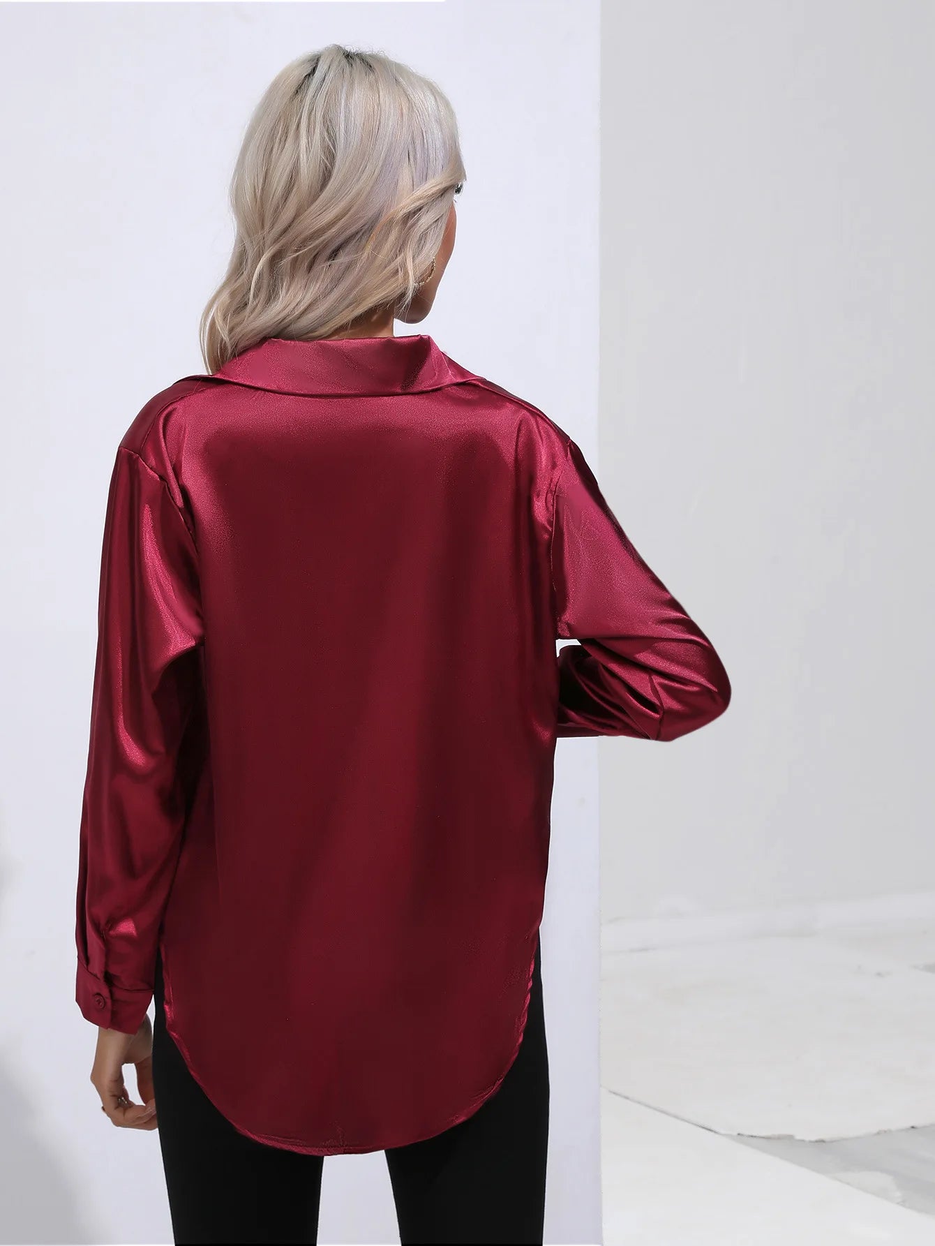 Opulent Satin Long Sleeve Shirt